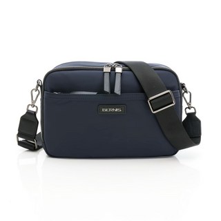 BERNIS 超細尼龍多格層橫式斜背包 防潑水材質 男女適用 多色可選, 深藍色