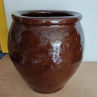 鵬宗小舖 苗栗水缸 5斗 古早味米甕 米缸 水缸 花盆 儲物桶 - 可放米/養魚/種花/貓狗糧/茶葉 - 招財擺設 風水, 3.5斗咖啡色無蓋, 咖啡色