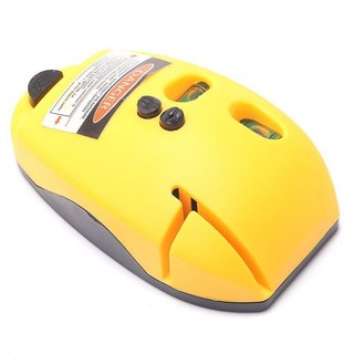 90度直角紅外線激光水平儀，高精度打線工具，鼠標型地線水平儀，附電子發票, 黃色, 1個