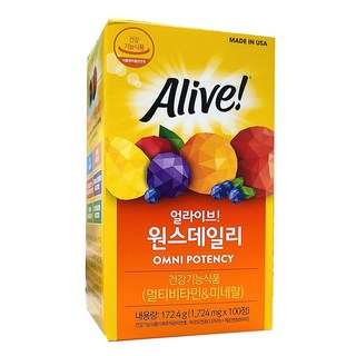 얼라이브 원스데일리 멀티비타민, 100정, 1개