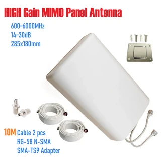 30cm 2x14 15dBi 4G LTE 5G 크로스 듀얼 편파 고이득 실내외 지향성 패널 플랫 안테나 (T-모바일 AT&T 버, 01 빠른, 04 2x10MCableTS9