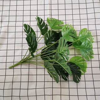 臺南出貨 大型北歐仿真天堂鳥盆栽 旅人蕉擺件 綠植室內客廳裝飾龜背, 1個, 無盆龜背