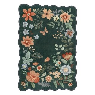 Lahome 꽃무늬 입구 러그 5.1 x 7.6cm2 x 3인치 세탁 가능한 주방 러그 초박형 미끄럼 방지 부드러운 도어 매트 실내 입구 얼룩 방지 보헤미안 소형 로우 파일