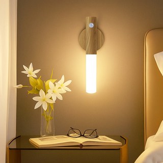 프랜베이 무타공 충전식 LED 센서등, 1개, 우드