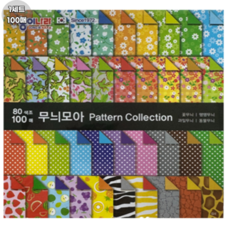종이나라 100매 무늬 모아 색종이, 80COLOR (80색), 30세트