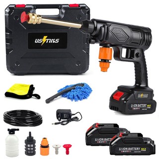 우스틴스 충전 고압 무선 세차기 셋트, 1세트(배터리 2개)