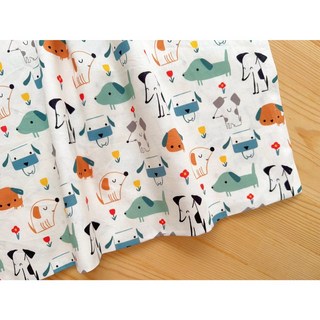 【銅板布料】現貨 全棉布 歡樂狗狗樂園印花 幅寬110cm 童裝/拼布/袋包/家飾/寵物用品/DIY, 1個