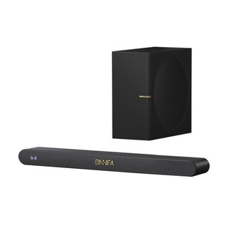 BINNIFA Live-2S 重低音家庭劇院音響組，無線藍牙連接，全木質音箱，杜比解碼，LED顯示螢幕