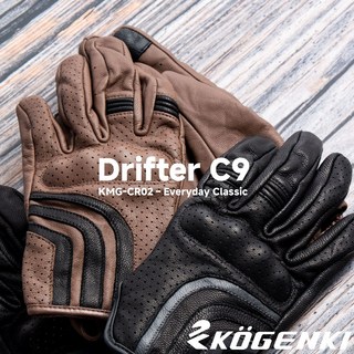【柏霖 KOGENKI】Drifter C9 復古皮革短手套 防摔騎士手套 KMG-CR02, 復古棕,XL