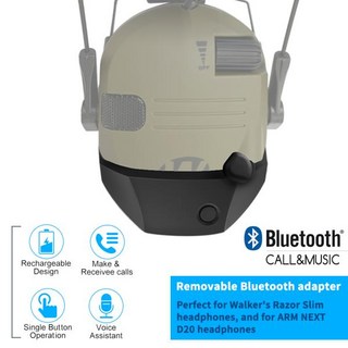 전술헤드셋 워커 슈팅 전술 헤드셋 블루투스 어댑터 유선에서 무선으로 변환 ARM NEXT D20 전자 귀마개에 적합, 01 Bluetooth adapter