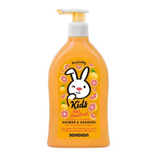 sanosan 珊諾 兒童2合1洗髮沐浴露 400ml 寶寶溫和洗淨 呵護肌膚, 1個, 500ml
