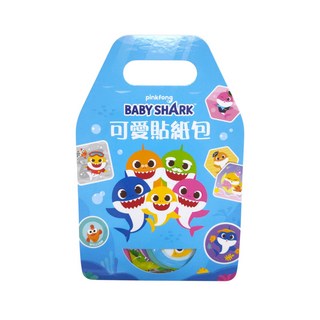 pinkfong BABY SHARK 可愛貼紙包 兒童卡通貼紙 趣味文具, 彩色, 1個
