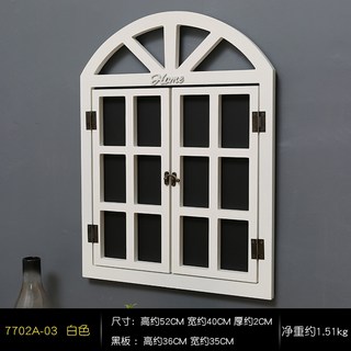 페이크창문 가짜 창문 모형 벽장식 유럽 창틀 나무 빈티지 소품 벽걸이, 03.흰색 창문