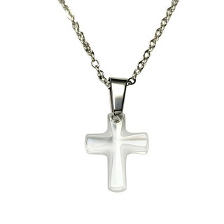 簡約十字架項鍊 不鏽鋼銀色系 經典時尚 希望平安 輕巧配戴