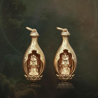 XY 指尖佛隨身佛吊墜 男女款 新中式 中國風 佛公項鏈 古法設計 好運掛件, 1個, 款式一吊墜（左邊款）