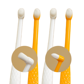 펫먼트 반려동물 초미세모 칫솔 2타입, 4개, 화이트오렌지