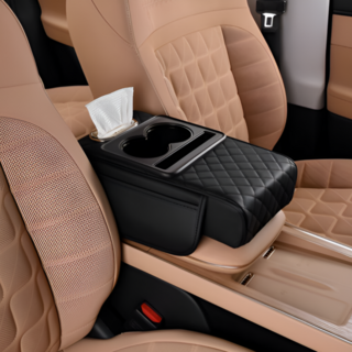 JUSTPICK 차량용 컵홀더 수남겸용 콘솔 팔걸이쿠션, 블랙, 1개