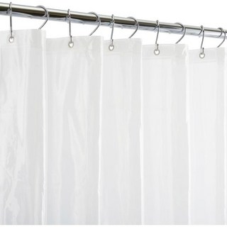 배스 블리스 PVC 무거운 샤워 커튼 라이너 12개 녹 방지 금속 고리 3개 무게 조절 자석 헴 70인치 x 72인치 민트, 서리, 1개
