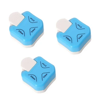 3-in-1 스크랩북 코너 펀치 R 금속 플라스틱 디자인 4mm 라운더 카드 공예용, 01 Blue 3Pcs
