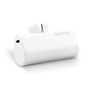 eSense 逸盛 Type-C直插行動電源 PD20W 95g, [TypeC接口]典雅白 (有支架) 5000mAh, 37-ATC500
