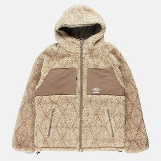 엄브로 온앤오프 리버서블 우븐 후리스 기모 플리스 후드 자켓 베이지 UP421CFJO1 2633103