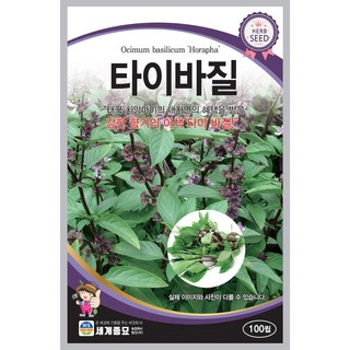 세계종묘 타이바질 씨앗 100립 허브종자, 1개