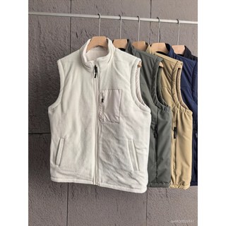 男士搖粒絨立領加厚防風保暖馬甲背心外套 雙面可穿