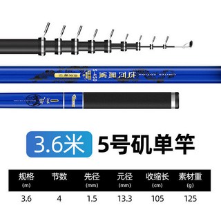 黑鯊 磯釣竿 2/3/5號 遠投滑漂 大導環 超硬超輕 全套滑桿 手海兩用 岸拋竿, ◆19調5號3.6米單竿 竿稍 頂環,默認