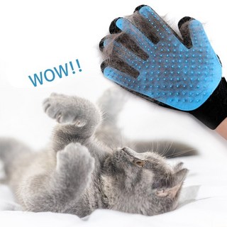 fooi 매직핸드브러쉬 애완동물 털관리 브러쉬장갑 고양이털제거 강아지털갈이장갑 5시전 당일발송, 블루 (오른손), 1개