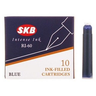 SKB RI-60 歐規卡式鋼筆墨水補充液 10入 鋼筆卡水 鋼筆墨水, 藍