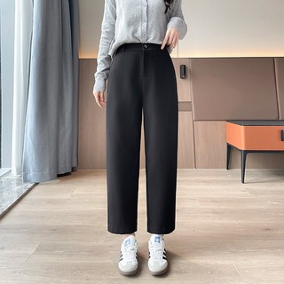 SAHINER 여성 스트레이트 슬랙스 정장 하이웨스트 오피스룩 바지 AKZ19