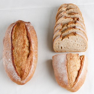 텃밭브레드 100% 우리밀 통밀빵 무설탕 깜빠뉴, 410g, 4개