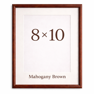 하스몰 고급 라운드 액자 프레임 내지 매트보드 포함, 1개, 마호가니 브라운