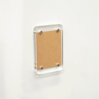 BenF Case 자석 액자 슬림 4*6 마그넷 포토 증명 사진 아크릴 프레임 부착식 현관 냉장고 교체형 바인더, 1개, 투명