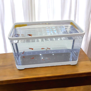 리비아쿠아 안깨지는 신소재 어항 거북이 열대어 수족관, 화이트