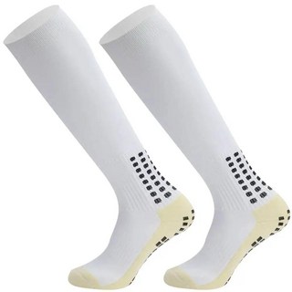 전문 미끄럼 방지 스포츠 축구 양말 폴리에스테르 통기성 땀 흡수, 1개, 색상: 7. white / 크기: A. XS