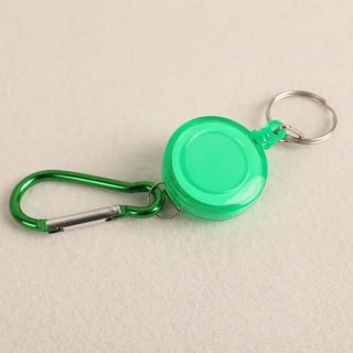 개폐식 스틸 코드 풀 릴 키체인 용수철 버클 걸쇠 와이어 로프 키링 반동 ID 카드홀더 스포티한 다중 도구, 없음