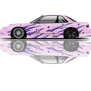 불꽃 자동차 스티커 수정 레이싱 SUV 액세서리 포장 itache PVC 커스텀 사이드 그래픽 장식 데칼, 09 9, 01 (58x300cm)both sides