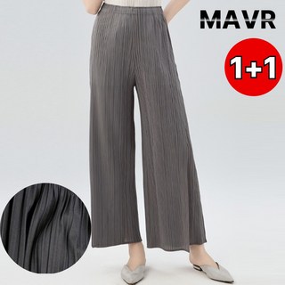 마브라 브리즈 시원한 여름 플리츠 바지 밴딩 와이드 팬츠