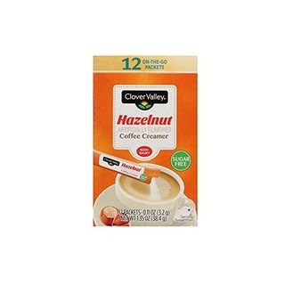 Clover Valley 커피 프림 크리머 클로버 밸리 무설탕 헤이즐넛 12개 휴대용 스틱 1개 패키지 비유제품 크리미한 음료 간식
