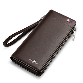 【奧特萊斯】英皇保羅長款錢包真皮牛皮手包男士錢夾拉鍊皮夾子商務手拿多功能