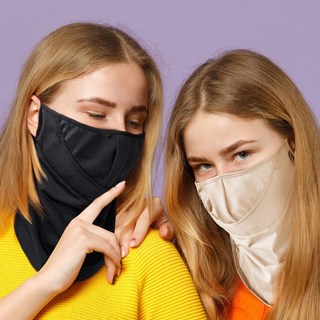 1+1 목까지 가려주는 자외선차단 마스크 골프장 등산, 블랙x2, 2개