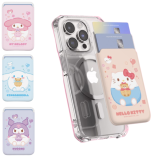 갤럭시S20FE(G781) 산리오 동굴동굴 헬로키티 맥세이프 슬라이드 카드지갑+투명케이스