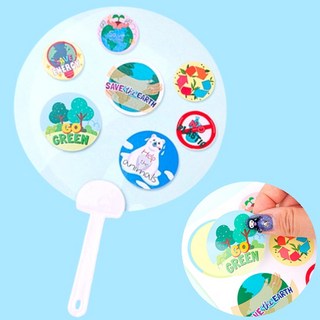 환경의날행사 지구사랑 부채 만들기, 5개, 지구 사랑 스티커 부채_투명