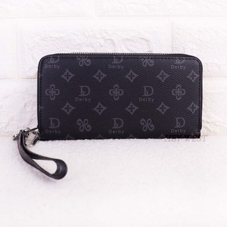 Derby 女生皮夾 牛皮長夾 雙拉鍊 多格層