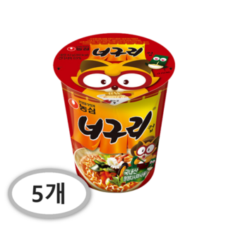 농심 너구리 컵라면 62g, 5개