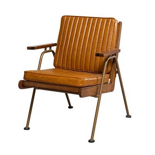 勞倫斯復古條紋皮格沙發 設計師推薦咖啡廳單人小沙發 SO034-1, 外縣市補貼運費(如不到1800另開賣場)