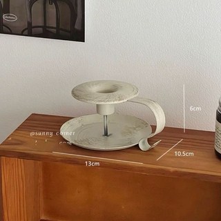 復古鐵藝燭台浪漫蠟燭台裝飾歐式客廳餐桌氛圍擺件 蠟燭燭台 餐桌燭台, 白色1個丨不配蠟燭丨