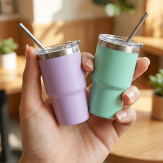 단체 텀블러 컬러풀 미니 텀블러제작 답례품 90ml 초미니 개업판촉물 소주잔 초경량 컴팩트 캠핑용 보온보냉, 1개, 블랙