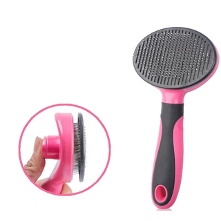 모아펫 반려동물 브러쉬 원터치 슬리커, 로즈, 1개